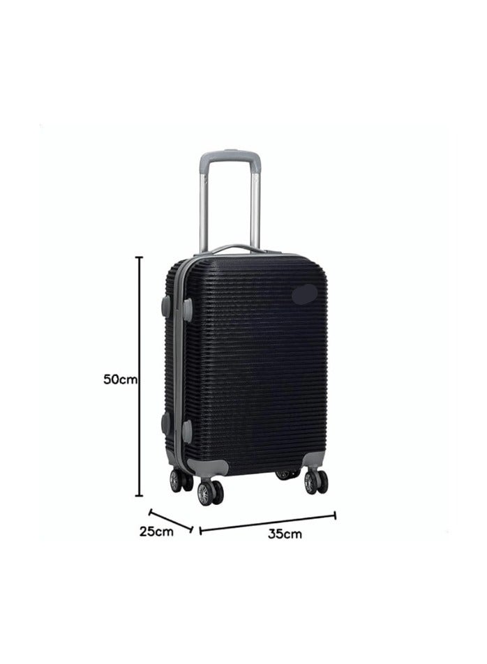 20-Inch Lightweight Trolley Travel Bag – Spinner Suitcase – Black  - Image 1