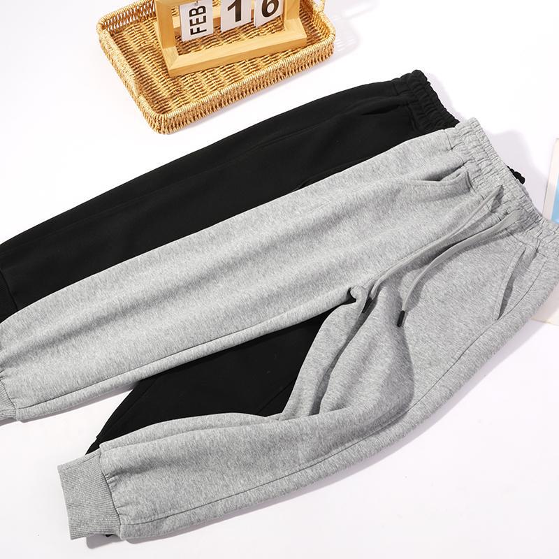 Boys And Girls Winter Fleece Pants Children'S Cotton Sweatpants Fleece Thick Hoodie Pants Set - Image 5