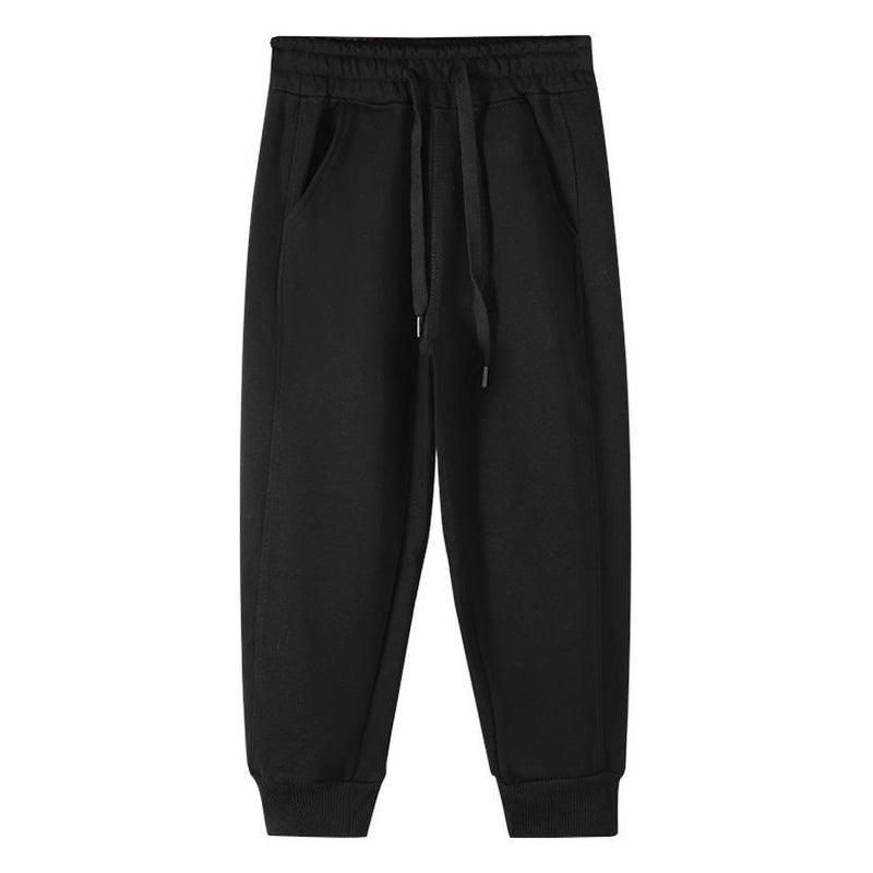 Boys And Girls Winter Fleece Pants Children'S Cotton Sweatpants Fleece Thick Hoodie Pants Set - Image 3