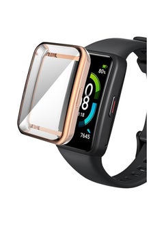 Generic Compatible with Huawei Band 8 / Honor Band 8 Case with Glass Screen Protector, 9H Scratch Resistant Hard PC Protective Cover (Rose Gold)  - Image 3