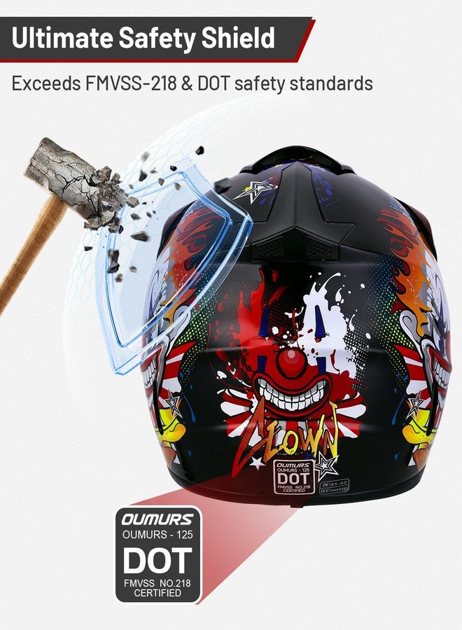 OUMURS DOT Youth Dirt Bike Helmet with Goggles & Gloves for 5-14 Years Old, Kid ATV Helmet for Youth Boys Girls, Four Wheeler Helmet Kids, Motocross BMX MX UTV Offroad Street Go Kart Riding Dirt Bike - Image 5