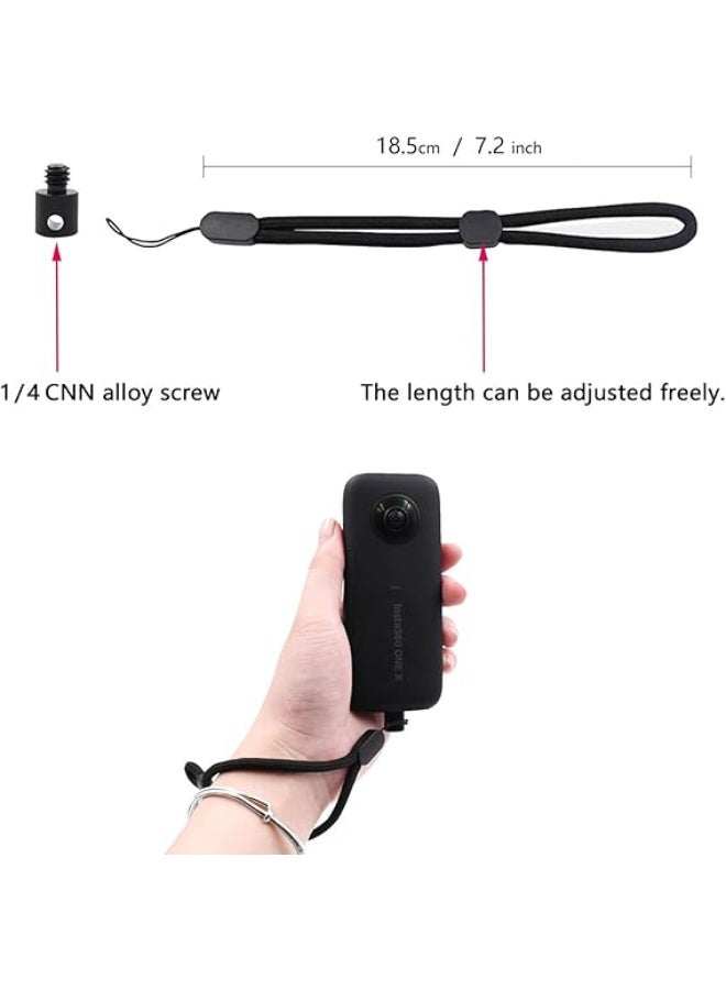 eWINNER حزام معصم من قطعتين لكاميرا انستا 360 اكس 4 ون اكس 3/اكس 2/اكس جو 2 وجو 3 وون ار اس وون ار اس وون ار / حبل معصم خفيف الوزن مضاد للضياع 1/4 موصل برغي من ملحقات الكاميرا الرياضية - Image 3