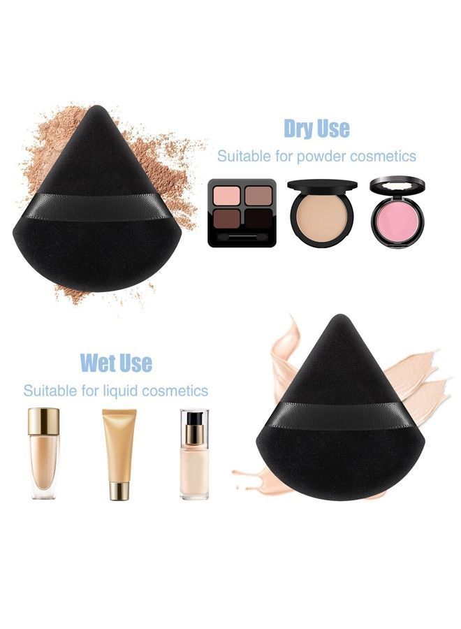 نيبمينينت Pure Cotton Powder Puff, Triangle Wedge Shape Designed for Contouring, Under Eyes and Corners, with Strap, Makeup Tool For Cosmetic (10 Pcs) - Image 3