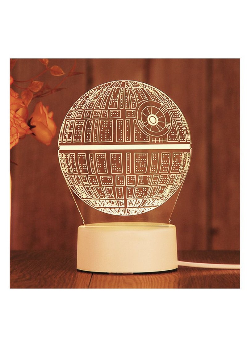 Y&D 3D Usb Table Night Lamp White 10x20centimeter