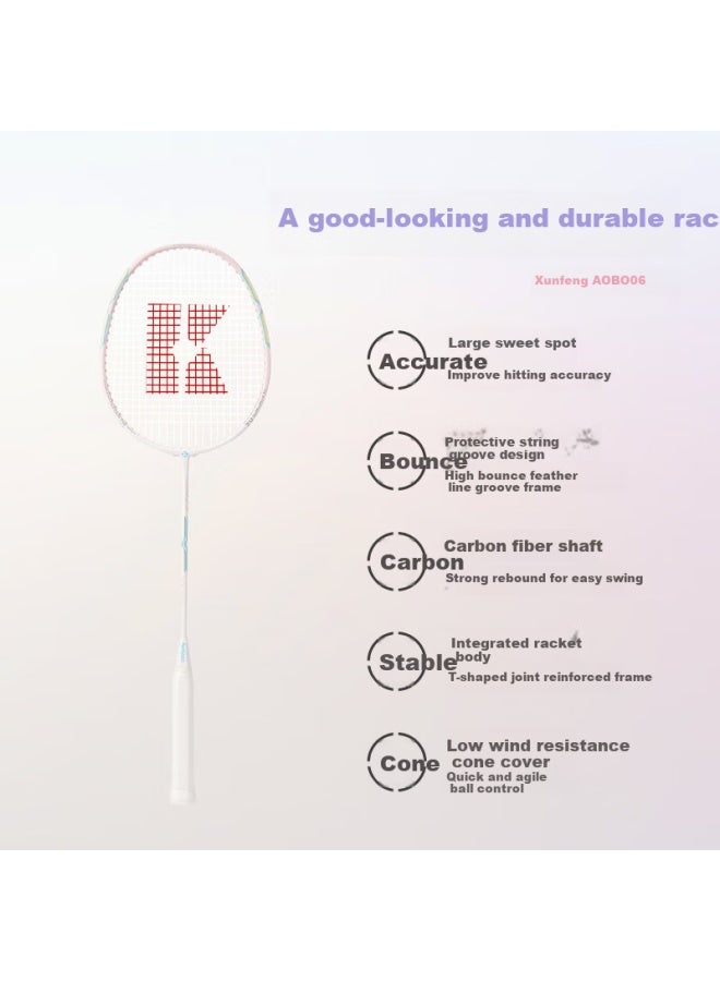 Kumpoo Carbon Composite All-round Training Racket For Beginners, Durable And Long-lasting Stringed Paddle Aobo06, Lilac Purple - Image 2