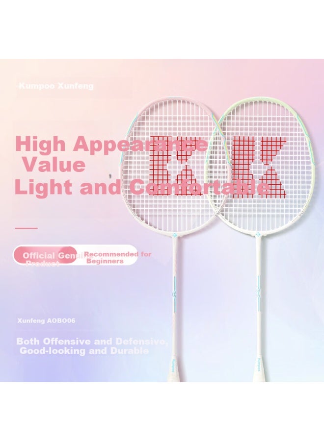 Kumpoo Carbon Composite All-round Training Racket For Beginners, Durable And Long-lasting Stringed Paddle Aobo06, Lilac Purple - Image 3