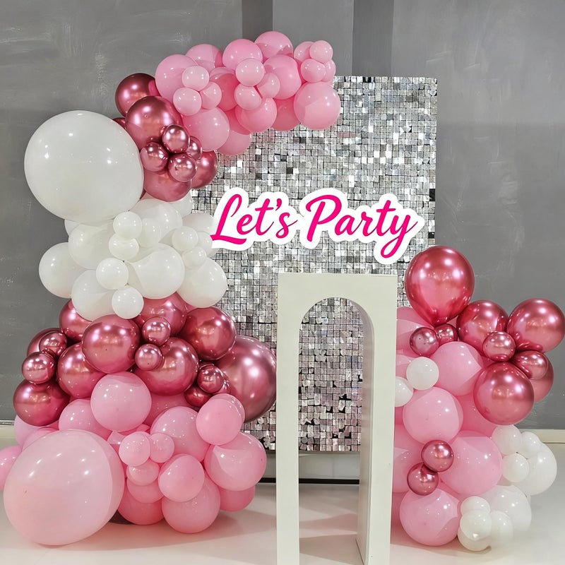 Froova Pink Balloon Garland Arch Kit, 103 PCS Metallic Hot Light Baby Pink and Clear Balloon Bow Balloons for Girls Birthday Princess Baby Shower Wedding Party Decorations - Image 4