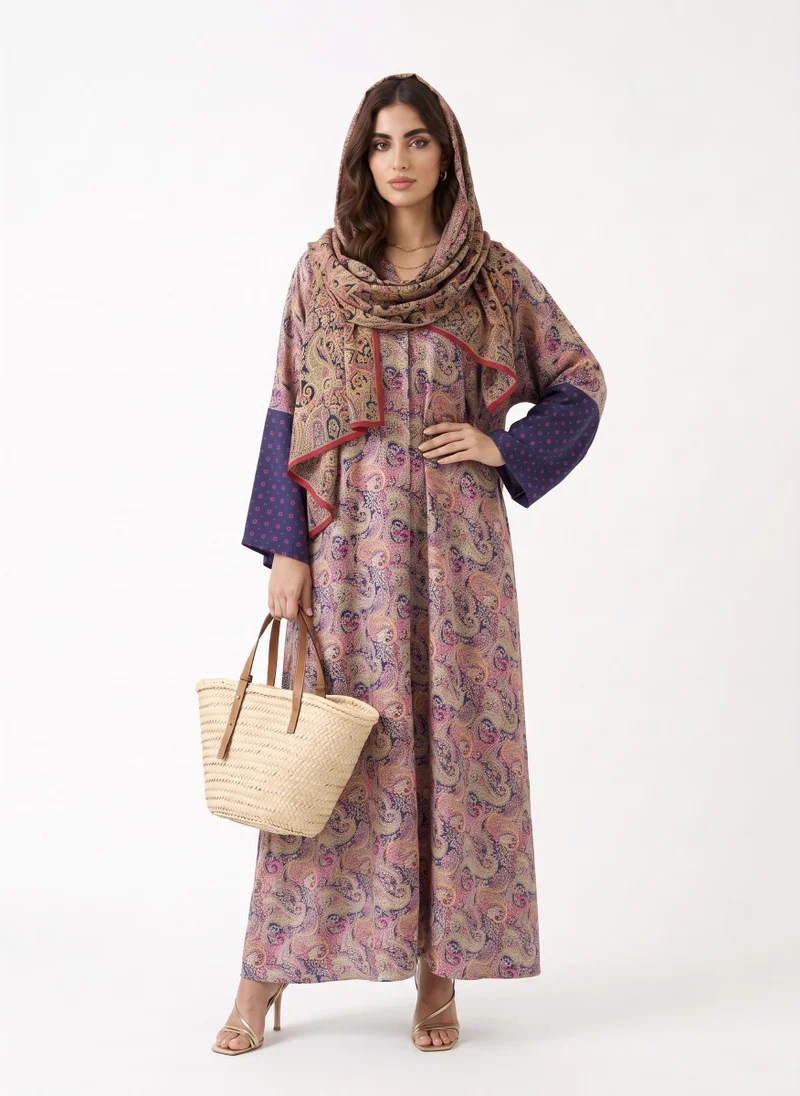 Hadiyath Al Madinah Mosaic Printed Abaya - HM
