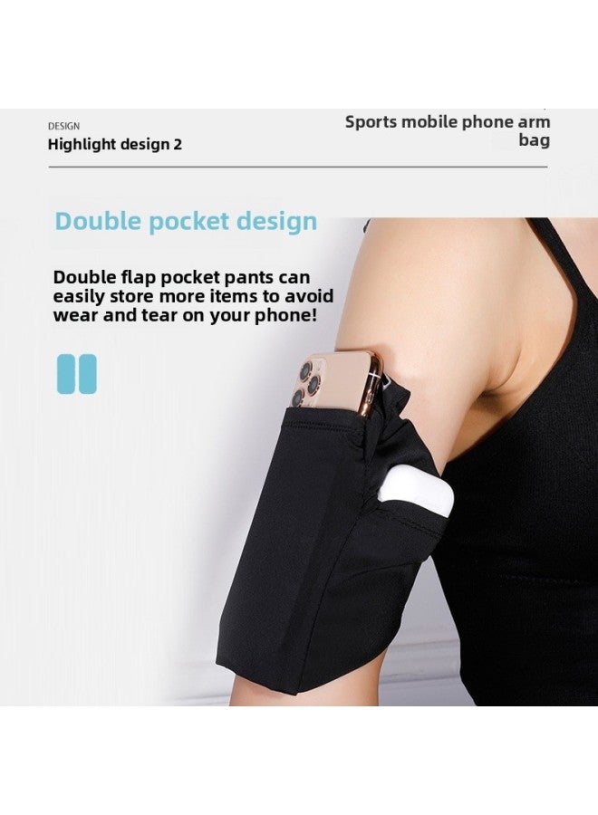 Generic Running Mobile Phone Arm Bag Men's And Women's Special Arm Fitness Equipment Wrist Strap Arm Lightweight Sports Mobile Phone Arm Sleeve-Color:Heather Gray-Capacity:Suitable For Any Mobile Phone  - Image 2