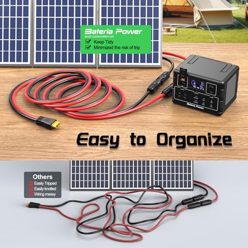 Bateria Power Solar Panel Cable for Ecoflow Anker SOLIX 10AWG 10FT/3M XT60 Solar Cable, XT60 Extension Charge Extension Cable Compatible with EcoFlow, Anker, BLUETTI & Generator - Image 2