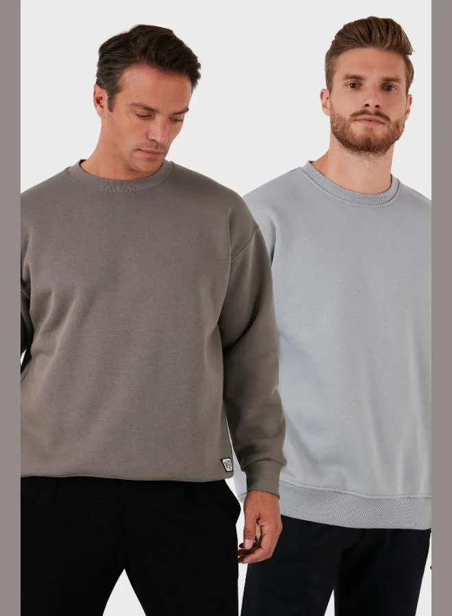 Buratti  Buratti Regular Fit Crew Neck Fleece Lined 2-Pack Men's Sweatshirt 5905255S2 for Men | Best Price UAE