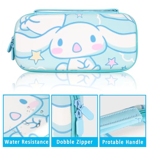 TIKOdirect Carrying Case for Nintendo Switch & OLED Mode, Cute Portable Travel Bag with 10 Game Card Slots Inner Storage Bag for Nintendo Switch Console Joy-Con & Accessories, Blue - Image 4