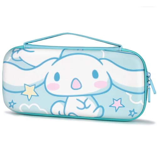 TIKOdirect Carrying Case for Nintendo Switch & OLED Mode, Cute Portable Travel Bag with 10 Game Card Slots Inner Storage Bag for Nintendo Switch Console Joy-Con & Accessories, Blue - Image 1