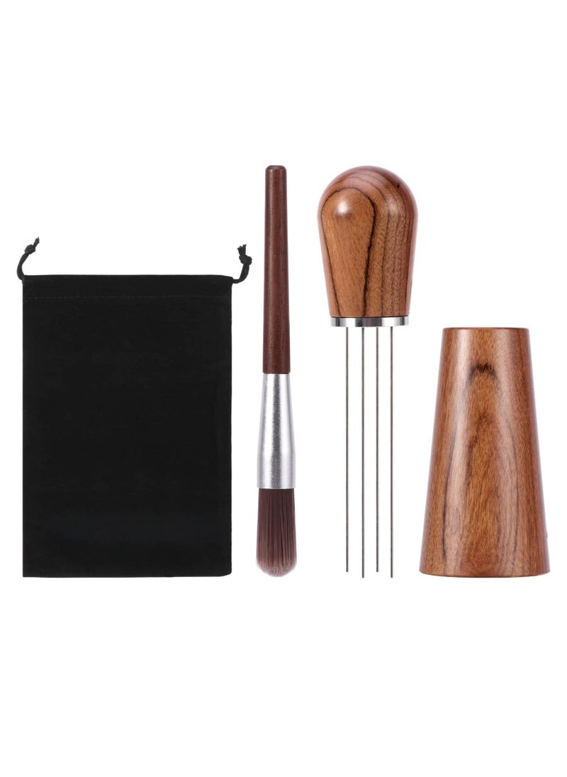 Y&D Espresso Coffee Stirrer, Professional Stirring Tool for Distribution, Hand Tampers with Natural Wood Handle and Stand, Cleaning Brush(Red Rosewood)  - Image 1