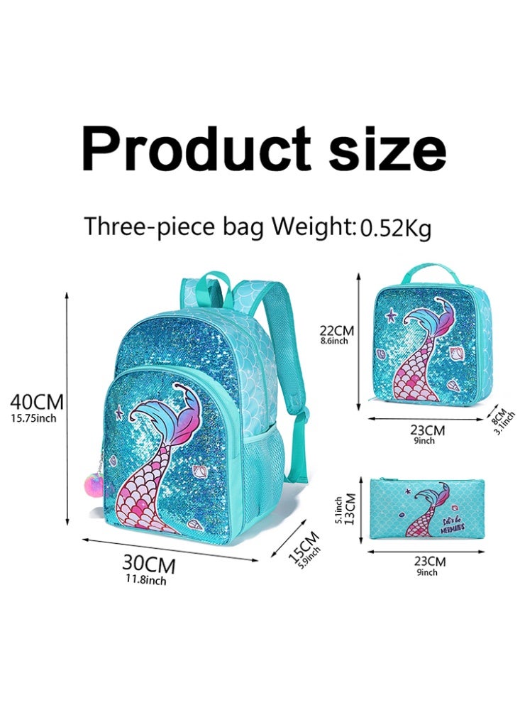 JCB CHIC مجموعة من 3 قطع حقائب ظهر للأطفال، حقيبة كتب للأطفال مع حقيبة ظهر وصندوق غداء ومجموعة أقلام رصاص. حقيبة مدرسية ثلاثية الأبعاد للأطفال والمراهقين في المرحلة الابتدائية - Image 2