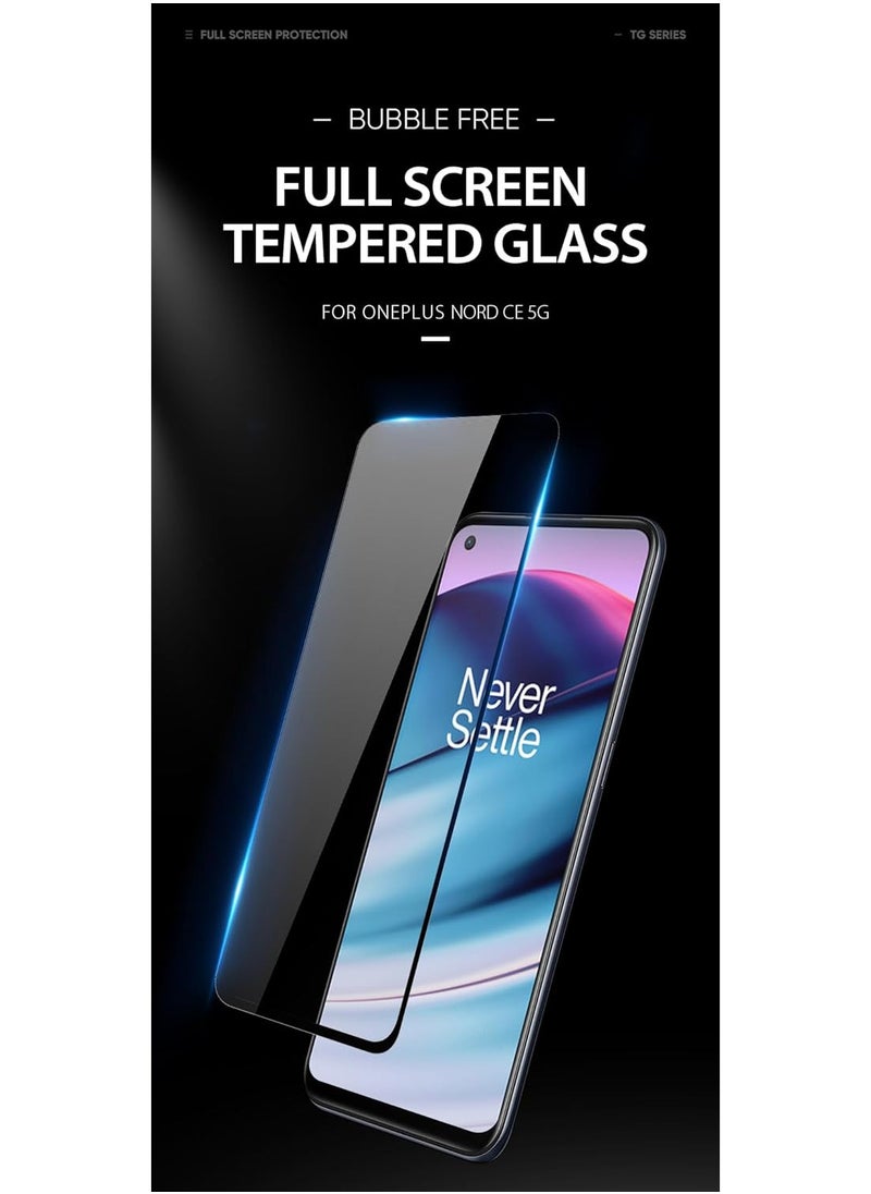 DUX DUCIS - DUX DUCIS 9D Tempered Glass Screen Protector, Designed for OnePlus Nord CE 5G, Medium Alumina Glass Film Full Glue HD Clear Phone Screen Protector - Black (1-Pack) - Image 1