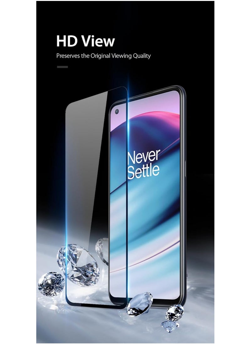 DUX DUCIS - DUX DUCIS 9D Tempered Glass Screen Protector, Designed for OnePlus Nord CE 5G, Medium Alumina Glass Film Full Glue HD Clear Phone Screen Protector - Black (1-Pack) - Image 1