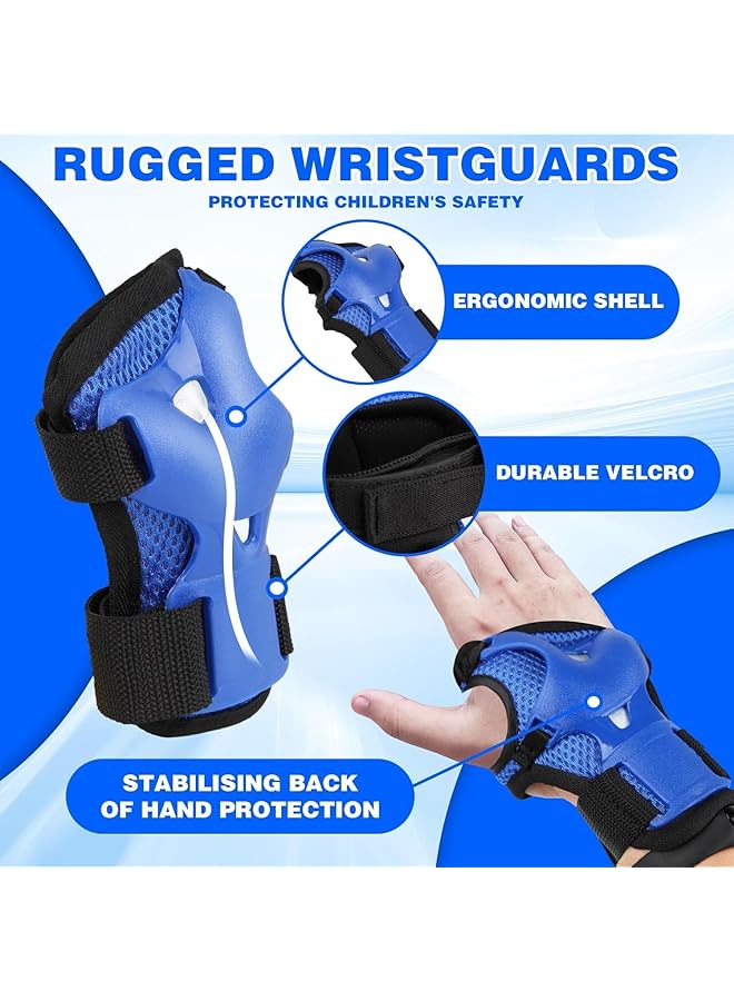 X spring Kids Knee And Elbow Pads Kids Knee Pads And Elbow Pads Set Youth Skate Guards Knee And Elbow Pads For Girls Boys Protective Gear Set For Skating Cycling Bike Rollerblading Scooter Sports - Image 2