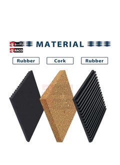 RACO RACO Anti Vibration Pad-Rubber/Cork Vibration Isolation Pads Pack of 4 (3 inch x 3 inch)  - Image 3
