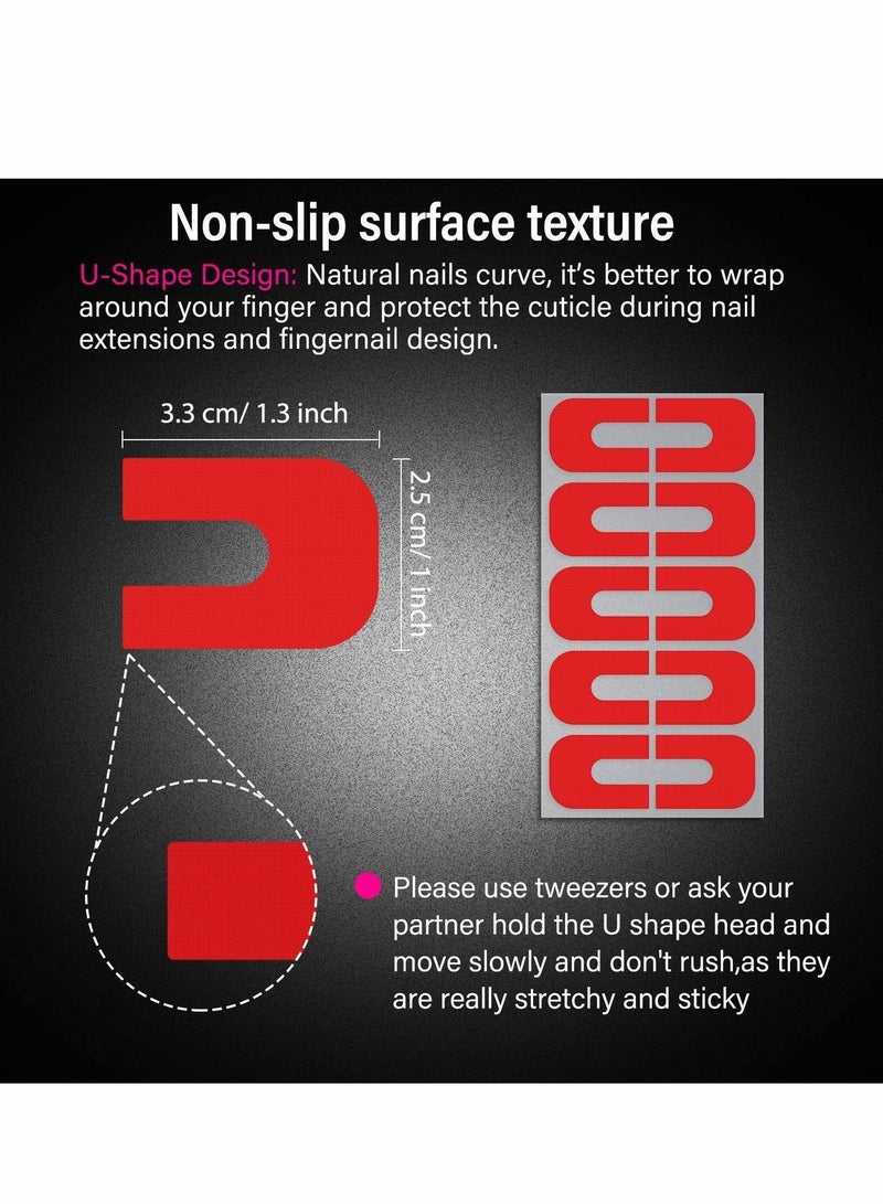 نيبمينينت Disposable Nail Peel Off Tapes, Plastic Polish Protector Sticker U-Shape Tape for Art Painting, Spill-Proof Stickers Stamping Manicure Tool - Image 3