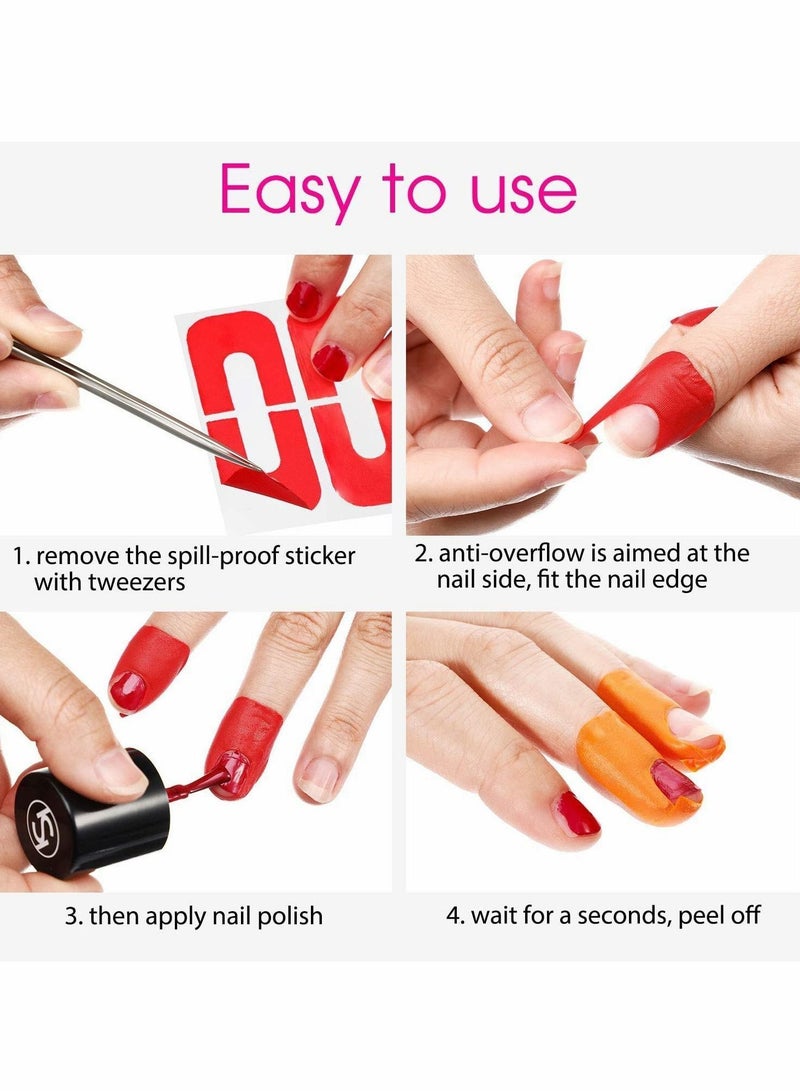 نيبمينينت Disposable Nail Peel Off Tapes, Plastic Polish Protector Sticker U-Shape Tape for Art Painting, Spill-Proof Stickers Stamping Manicure Tool - Image 2