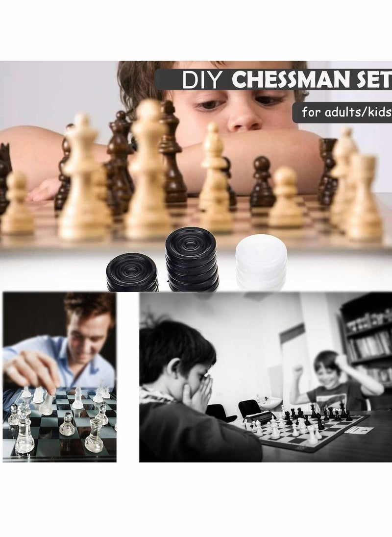 Chess Board Silicone Molds and Checkers Pieces Crystal Epoxy Resin Casting Mould for DIY Resin Crafts Making,Classic Checkers Board Game for Kids Adults
