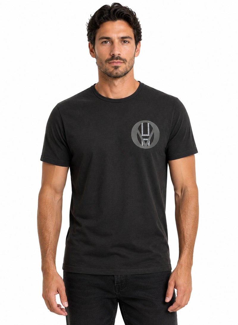 Vasl Hub Men’s VHO Graphic T-Shirt, Summer Polycotton Crew Neck Casual Tee - Image 2