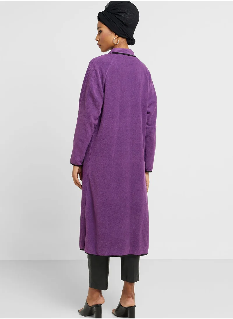 Khizana Contrast Piping Detail Coat