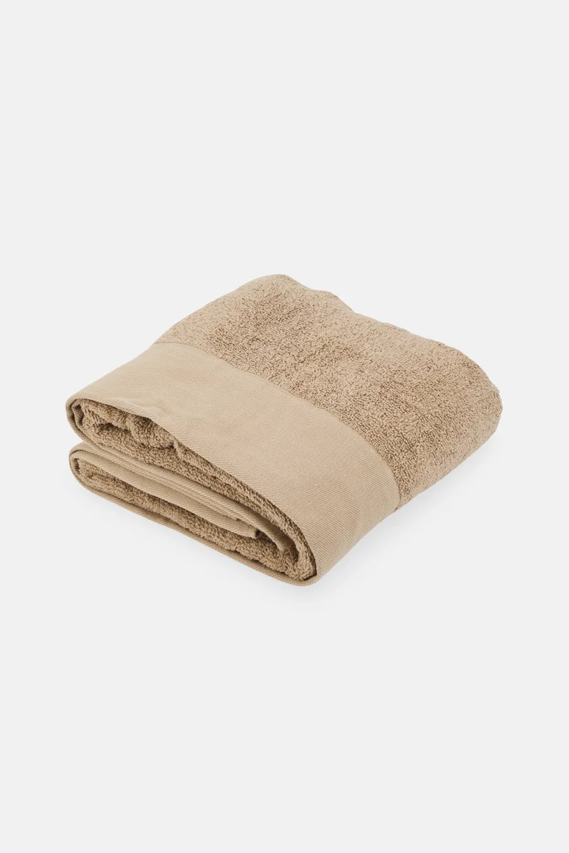 Muy Mucho 1 Piece Textured Bath Towel, Light Taupe