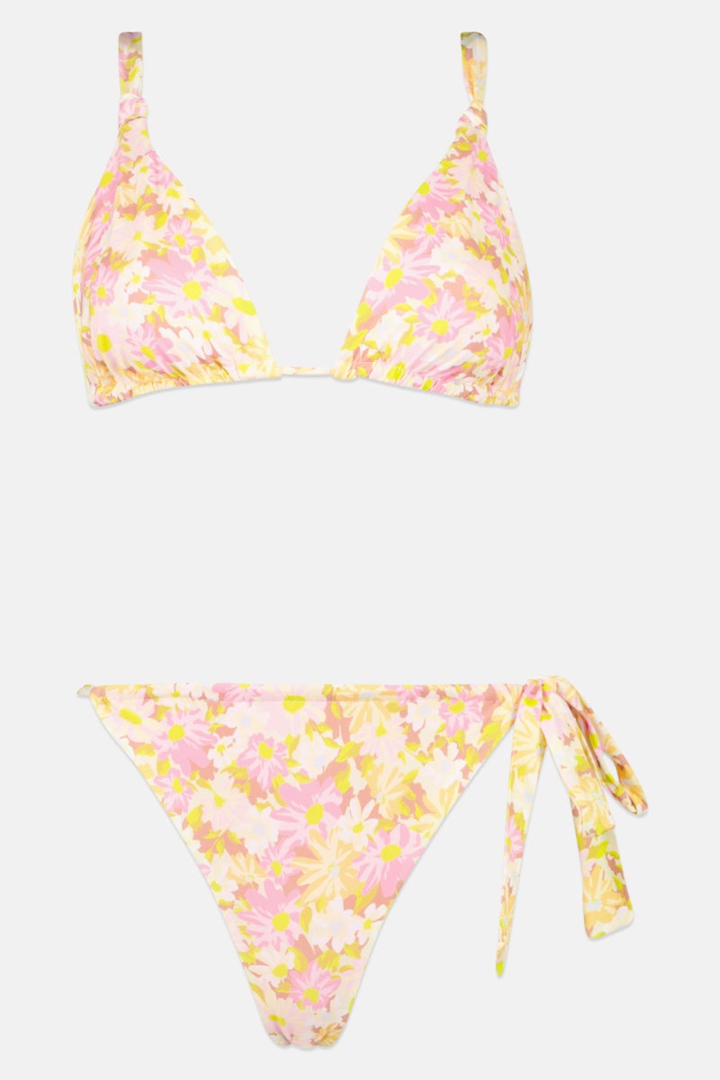 Hurley Women 2 Pcs Non Padded Floral Print Bikini Set, Multicolor - Image 2