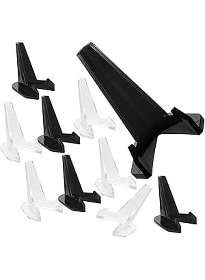 Acrylic Table Card Holders And Mini Easels Set 10pcs Clear And Dark Desktop Display Stands - Image 1