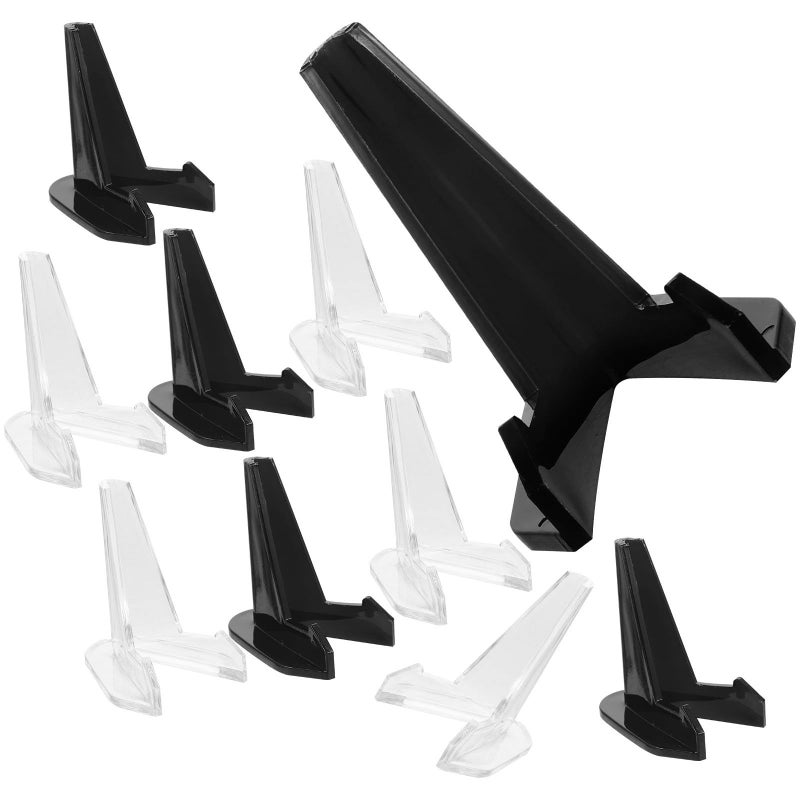 Acrylic Table Card Holders And Mini Easels Set 10pcs Clear And Dark Desktop Display Stands - Image 2