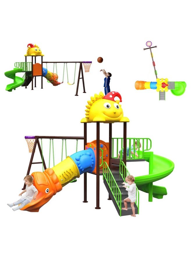 JSAITOYS - Children Outdoor Play Equipment Rocking Horse Kids Gym Playground Swing Slide Sets Outdoor Playground Fun Seesaw - Image 1