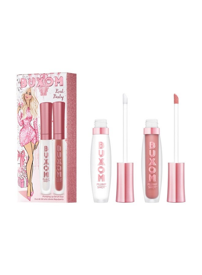 BUXOM Plump Shot Collagen-Infused Lip Serum, Lip Plumping Gloss, Formulated with Collagen, Peptides, Hyaluronic Acid, Avocado & Jojoba Oil, Pout Party Lip Plumping Serum Duo - Image 1