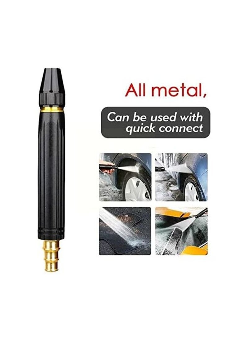 Generic Garden High Pressure Water Sprayer, Copper Booster Spray Nozzle Car Wash Water Pressure Gun High Pressure Nozzle for Garden Hose Tube - Black  - Image 1