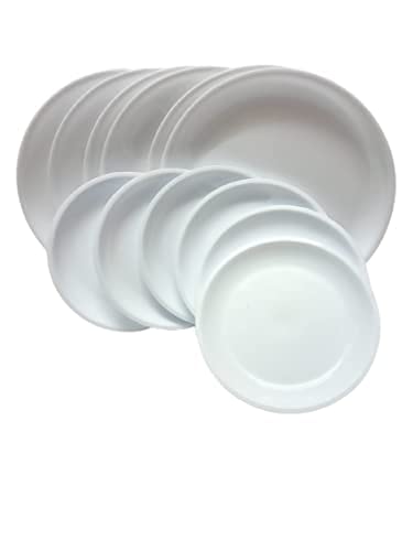 Everbuy® Round Full Plate (10 INCH) 6 PCS and Half Plate(7.5 INCH) 6 PCS Dinner Plate Set 12 PCS of Plates- White Color - Image 3