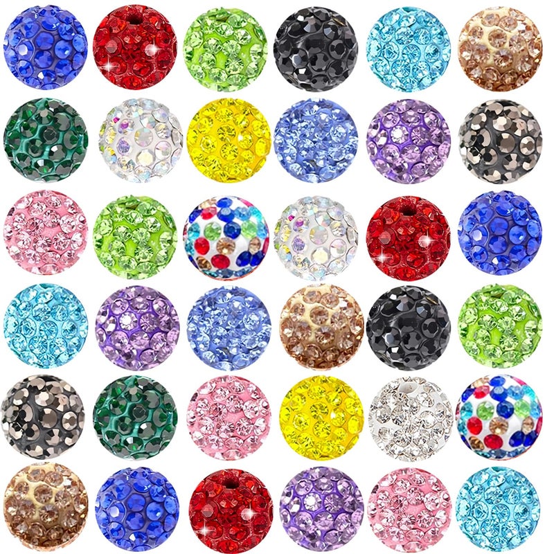Rhinestone Beads for Jewelry Making10mm 100pcs Clay Disco Ball Beads for Pens MakingSparkly Diamond Rhinestone Spacer Beads for PensBeadable Pen Beads Bulk for Bracelet Necklace Earring Crafting
