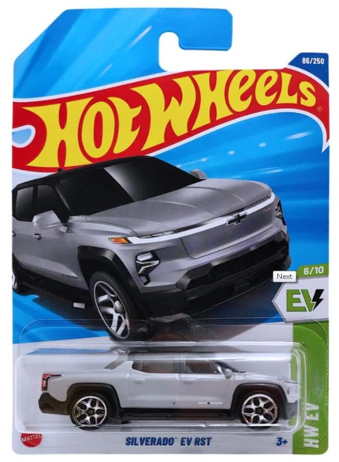 Hot Wheels 'Silverado EV RST, Grey– 1:64 Scale Die-Cast Car – HW EV Series 86/250 – Collectible Toy Car