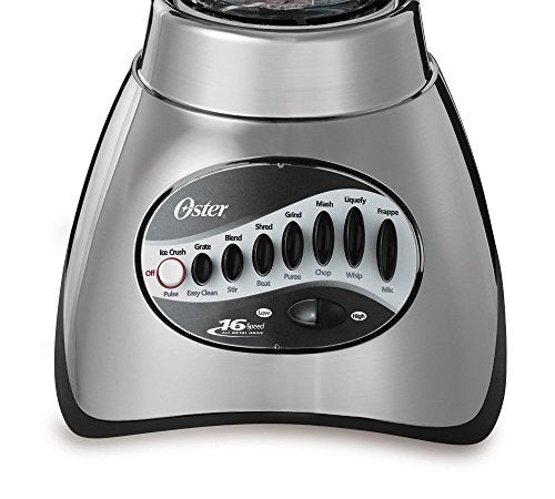 Oster Classic Series 16-Speed Blender with Food Chopper & 5-Cup Glass Jar, Countertop Kitchen Blender, Brushed Nickel - Image 4