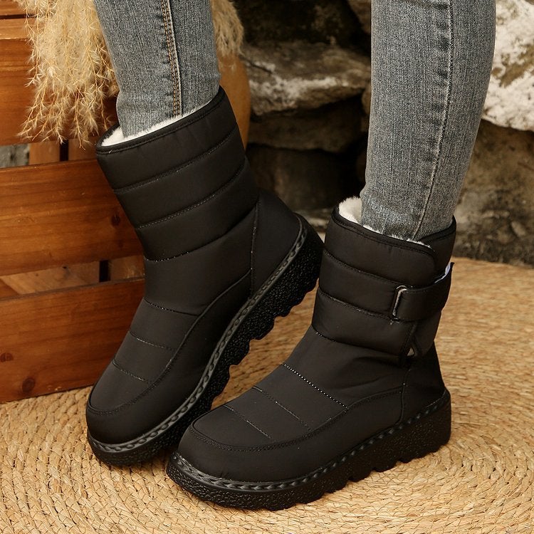 Wish New Winter Snow Boots For Women, High-Top Fleece-Lined Thickeneded Warm Cotton Shoes, Large Size Women'S Boots 43 - Image 1