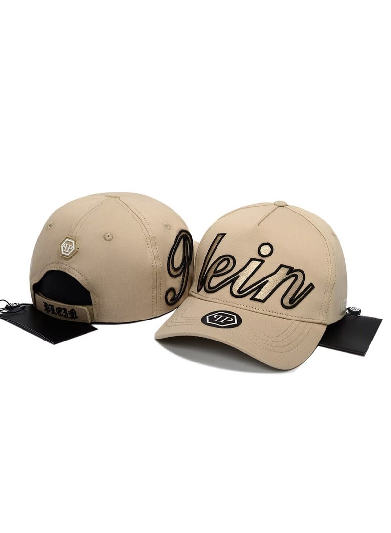 Philipp Plein Beige Baseball Cap with "Klein" Embroidered Logo
