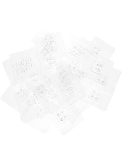 20pcs Transparent Adhesive Hooks for Towels Shower Shelves No Drilling Easy Install Bathroom Accessory Sticky Hooks Rack Hooks