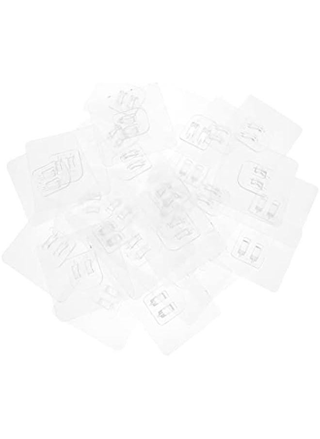 Generic - 20pcs Transparent Adhesive Hooks for Towels Shower Shelves No Drilling Easy Install Bathroom Accessory Sticky Hooks Rack Hooks - Image 1