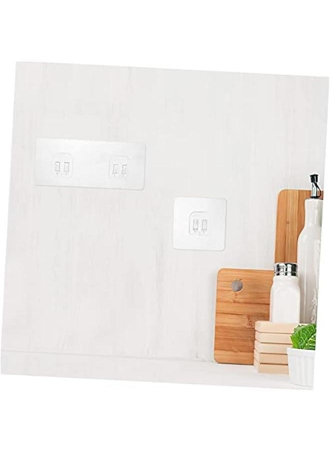 Generic - 20pcs Transparent Adhesive Hooks for Towels Shower Shelves No Drilling Easy Install Bathroom Accessory Sticky Hooks Rack Hooks - Image 1