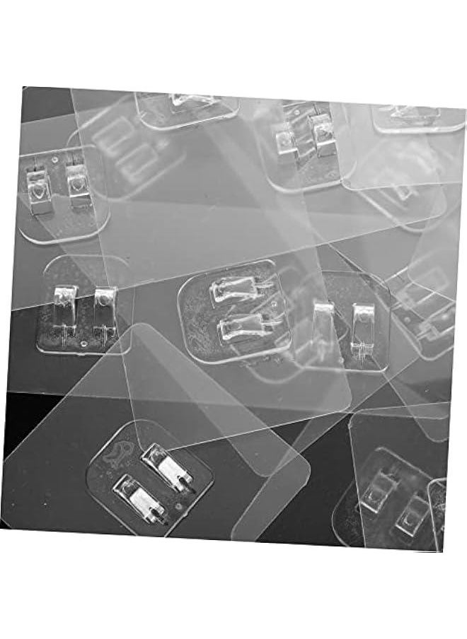 Generic - 20pcs Transparent Adhesive Hooks for Towels Shower Shelves No Drilling Easy Install Bathroom Accessory Sticky Hooks Rack Hooks - Image 1