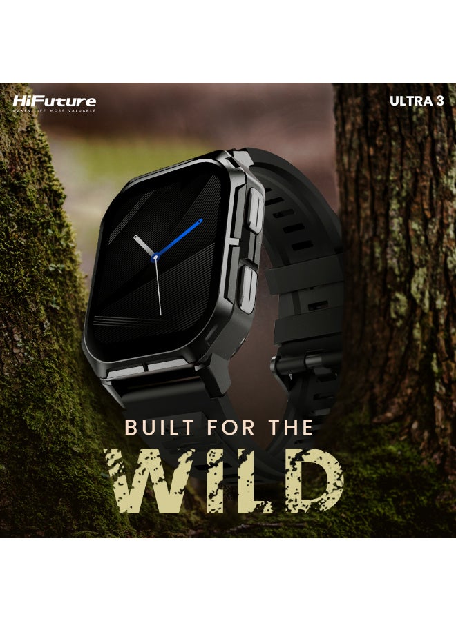 HiFuture HiFuture Ultra3 Rugged Sport Smart Watch: 2.0 inch IPS Display Resolution 240×296 pixels Bluetooth Call IP68 Waterproof 24/7 True heart rate & Blood oxygen sensor (the fifth generation) Up to 7 days daily use 100+ Sports Mode  - Image 3