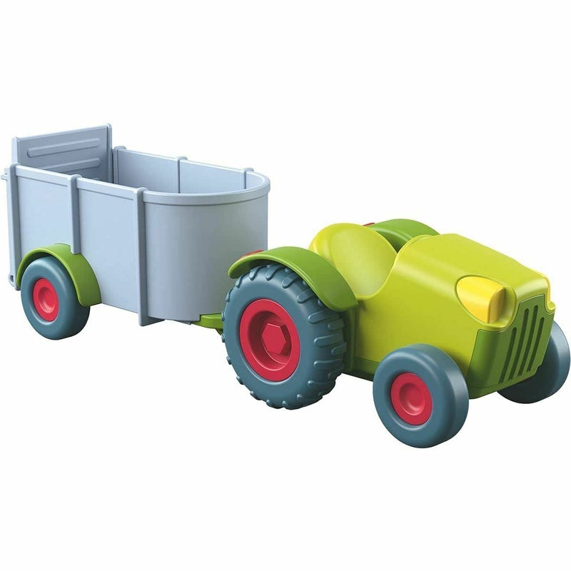 HABA Little Friends Tractor and Trailer 2 Piece Farm Play Set with Movable Hatch - Image 3