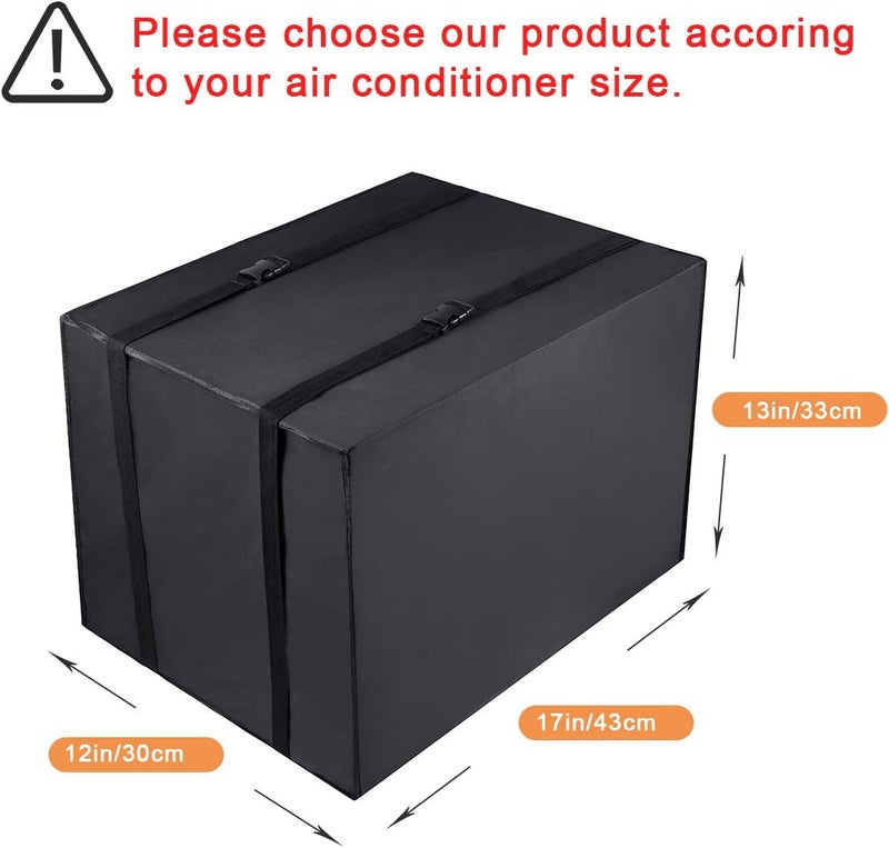 Luxiv Window Air Conditioner Cover Outdoor, Outside Window AC Unit Cover Black Dust-proof Waterproof Outdoor AC Protection Insulation Defender (17Wx12Dx13H) Custom sizing alternatives - Image 2