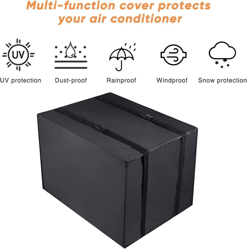 Luxiv Window Air Conditioner Cover Outdoor, Outside Window AC Unit Cover Black Dust-proof Waterproof Outdoor AC Protection Insulation Defender (17Wx12Dx13H) Custom sizing alternatives - Image 5