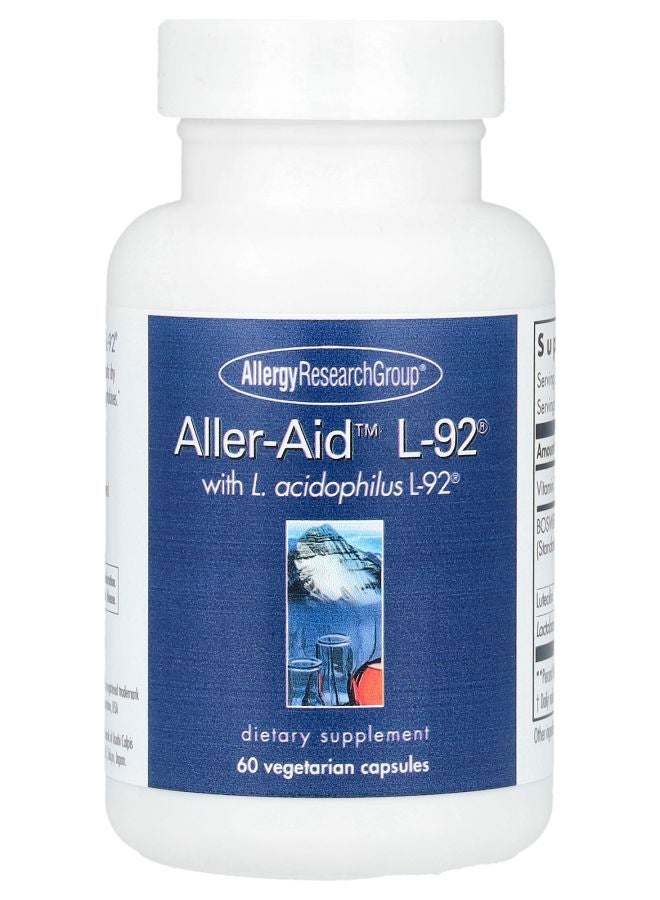 Allergy Research Group AllerAid™ L92® with L. Acidophilus L92® 60 Vegetarian Capsules